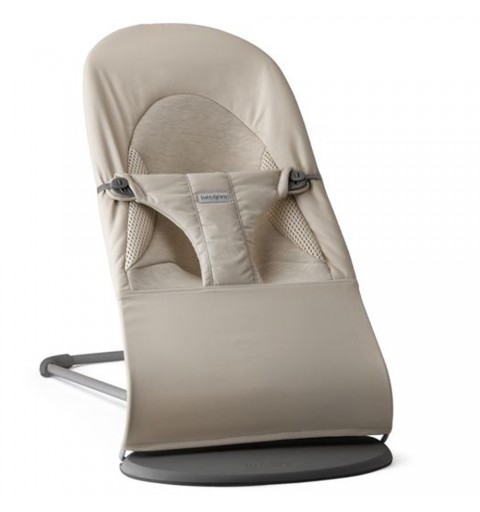 BabyBjorn Balance Soft - leżaczek, bujaczek, krzesełko | Woven Jersey Tri Fabric Piaskowyszary